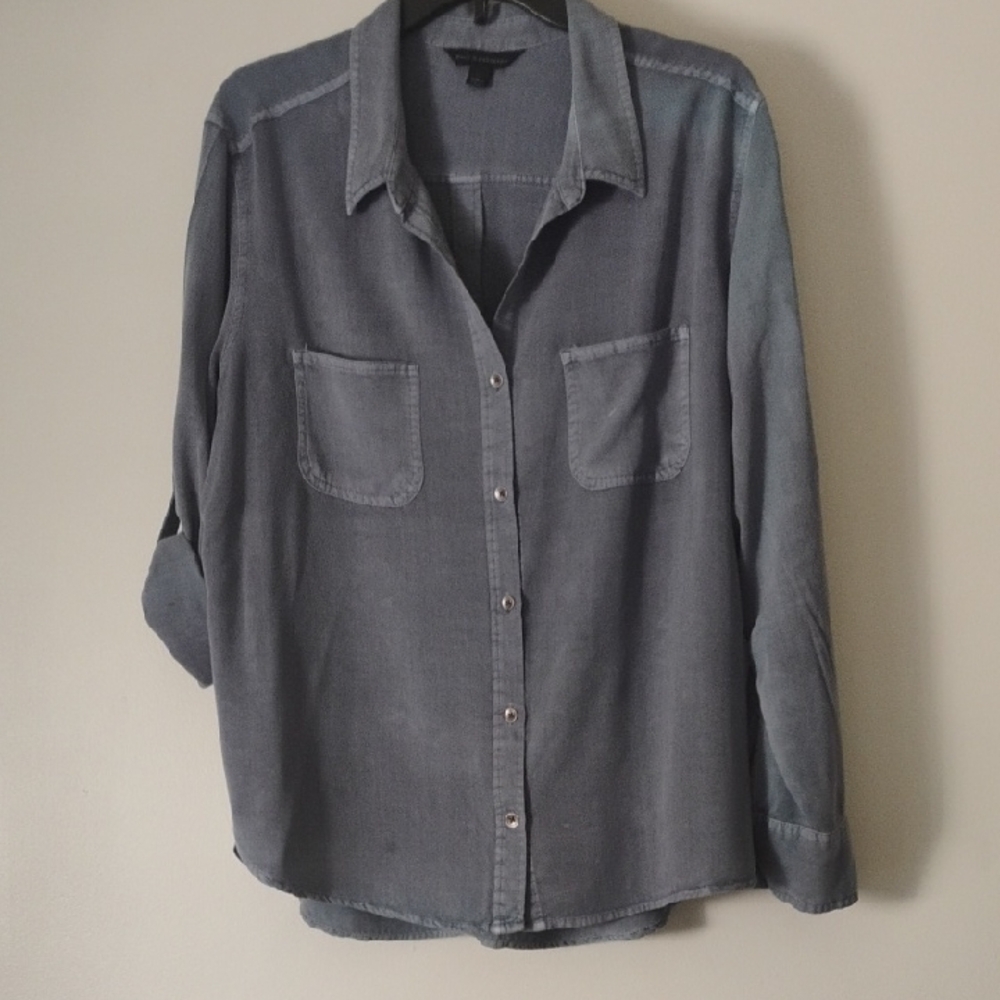 Rock & Republic Blue Lightweight Denim Button-up Shirt Size XL